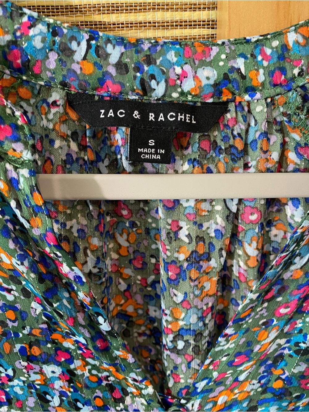 Zac & Rachel Semi-sheer Colorful Blouse Sz S - Picture 2 of 10